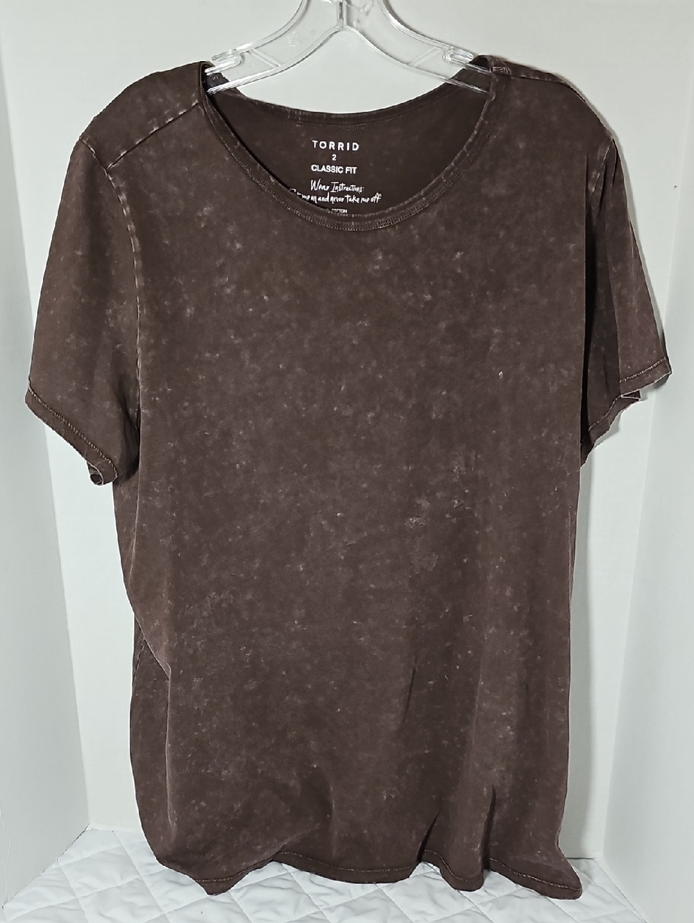 torrid Brown Mineral-Wash Short Sleeve Tee